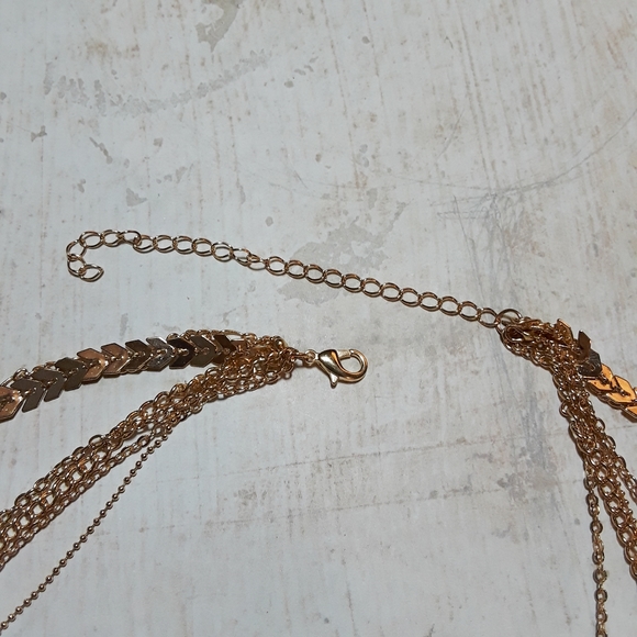 Gold Boho Varied Multi-Layered Coin Necklace - Picture 8 of 9
